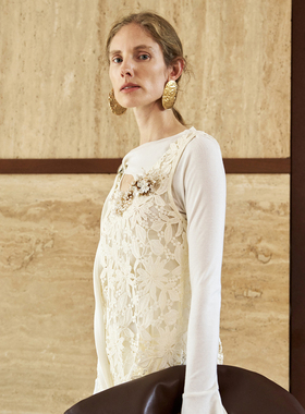 SELAH 25AW重工蕾丝薄透背心20B25248Z10