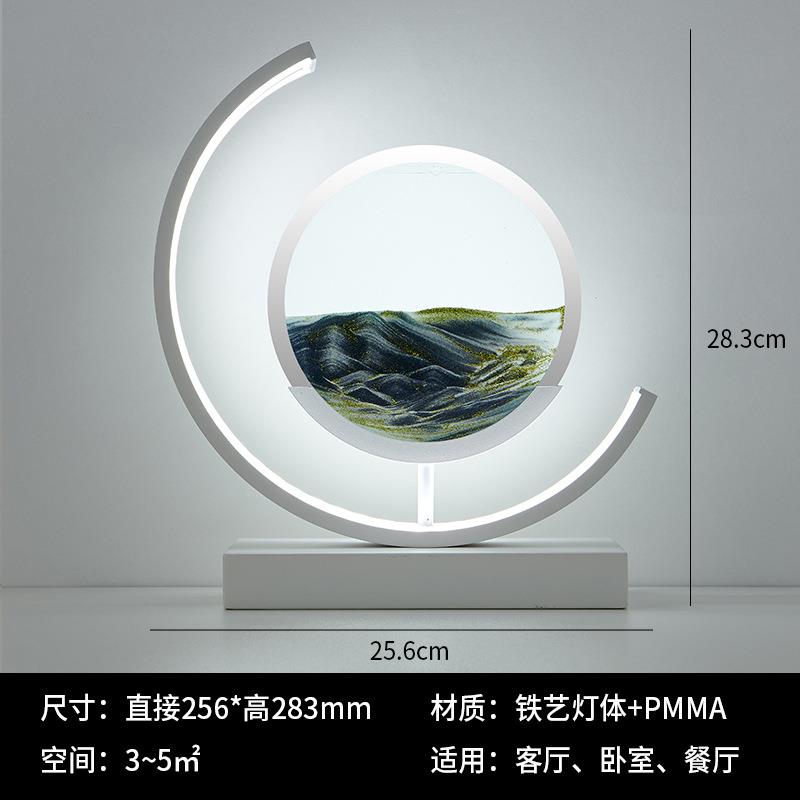 床头灯流沙画台灯新款台灯超亮夜灯卧室灯中国风装饰玻璃沙漏台灯图片