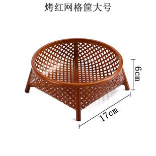 复古茶点盘圆形收纳篓迷你竹筐 手工竹编果篮创意家用点心筐新中式