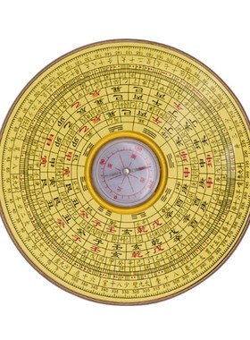 高精度专业罗盘中l式盘合金黄铜摆件指南针随身携带罗经仪摆件