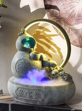 新款葫芦招财流水摆件喷泉造景循环水装饰客厅桌面V聚宝盆乔迁礼