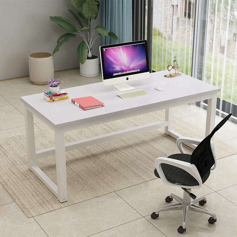 简易电脑桌台式家用钢木书桌卧z室写字台双人桌简约现代加固办公