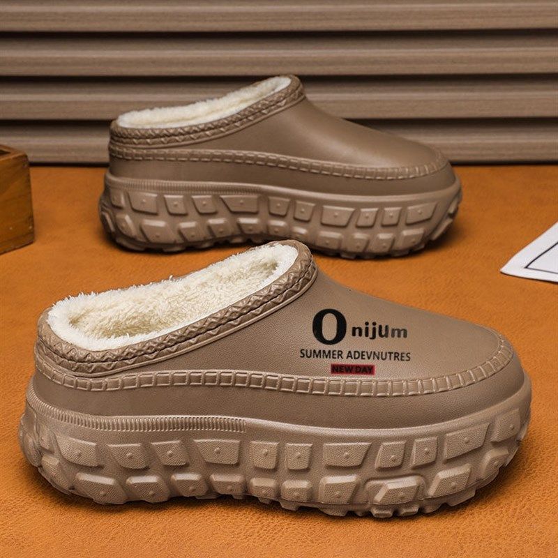 厚底棉鞋男女款冬季新款外穿增高室内防滑加绒保暖防水棉拖鞋女