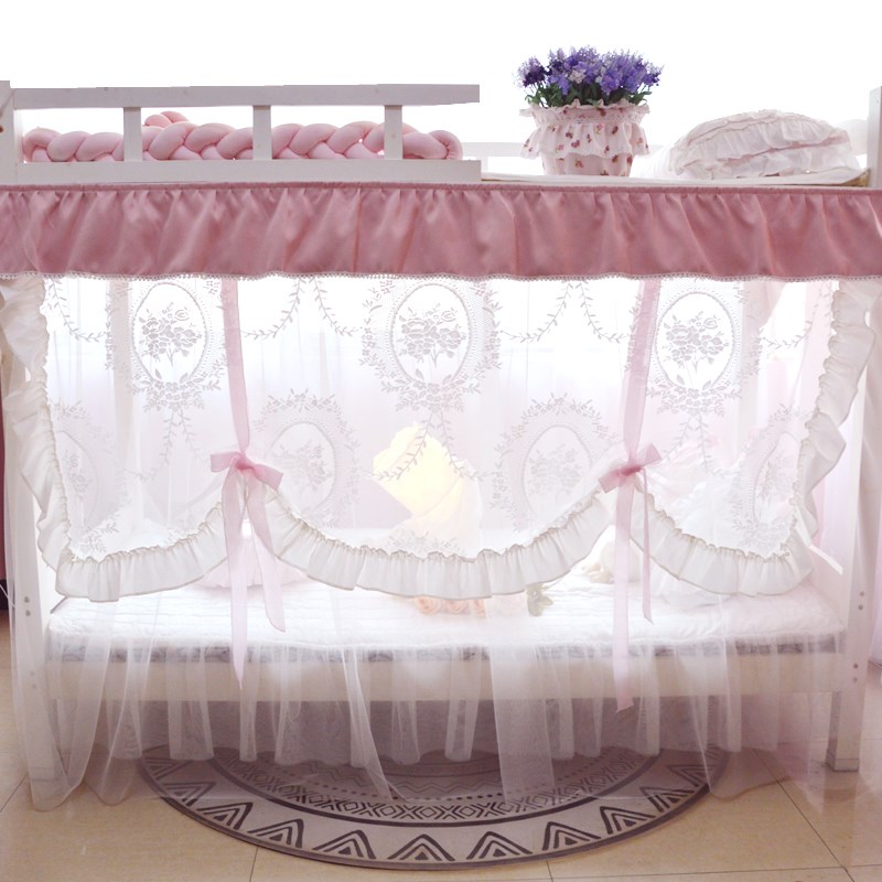 家用子母床下铺遮光m帘女生寝室宿舍床帘蚊帐公主风纯色加厚遮光