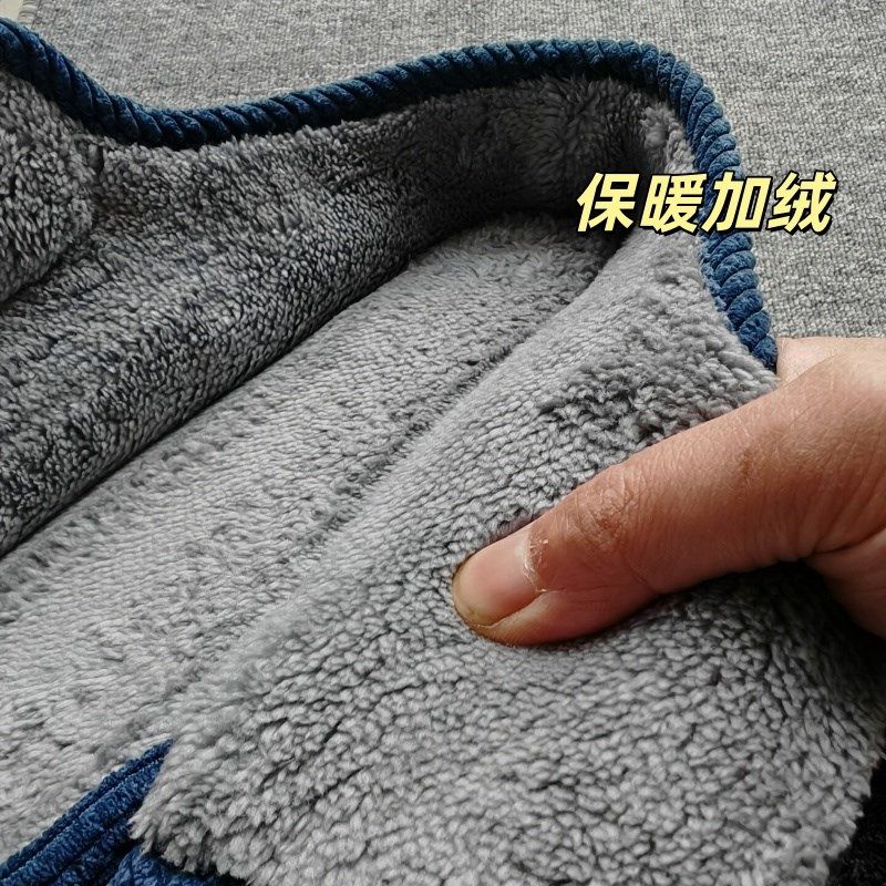 冬脚趾骨折受伤露趾棉拖鞋加绒包跟宽松老人脚宽肿糖尿足拇指外翻