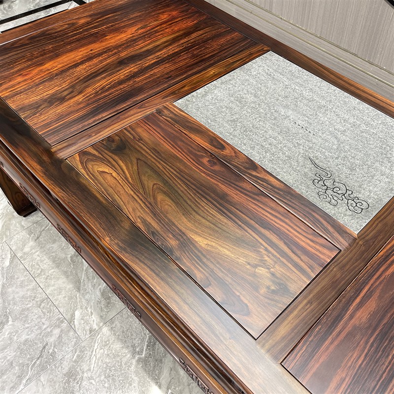 国标印尼黑酸枝木茶台中式茶道红木家具组合阔叶黄檀Y功夫泡茶桌