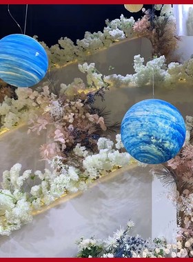 婚庆星球泡沫装饰道具球婚礼太阳系吊顶球橱窗装饰U悬挂星空球吊