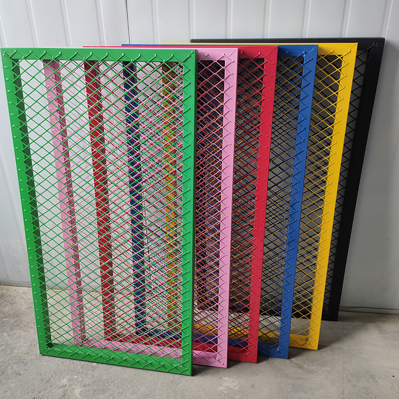 工业风屏风c网格架定制铁艺菱形网格背景墙隔断装饰镂空铁丝网吊