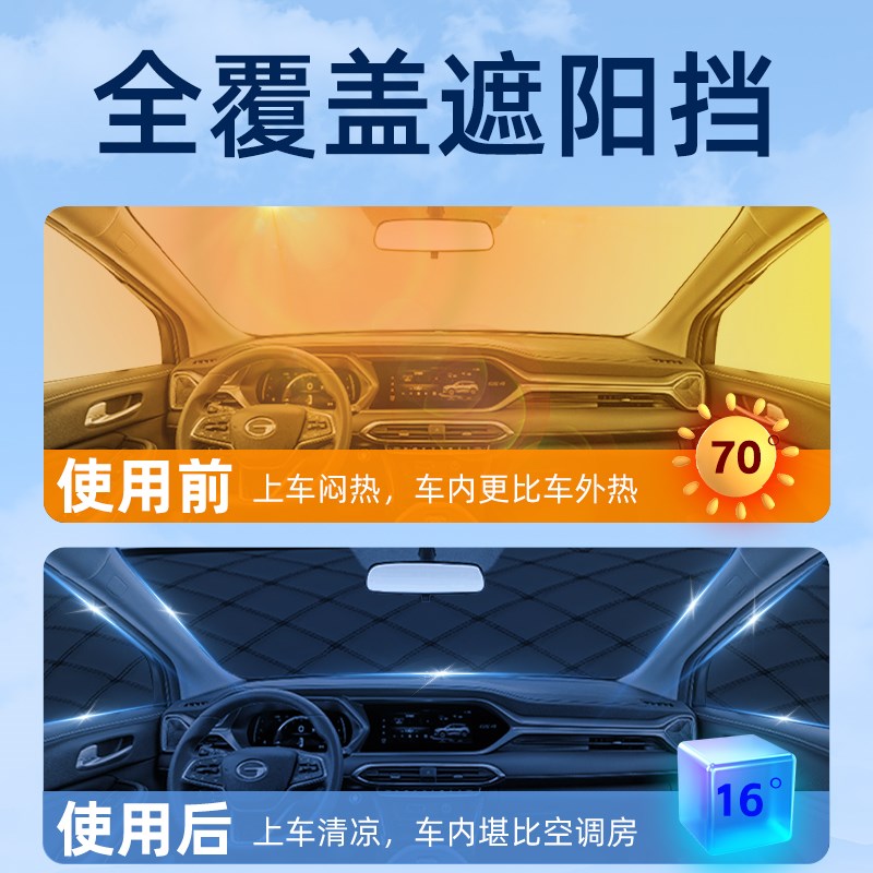 适用广汽传祺M8/GS3/GS4/GS8汽车遮阳挡防晒Q隔热车衣车罩伞帘前