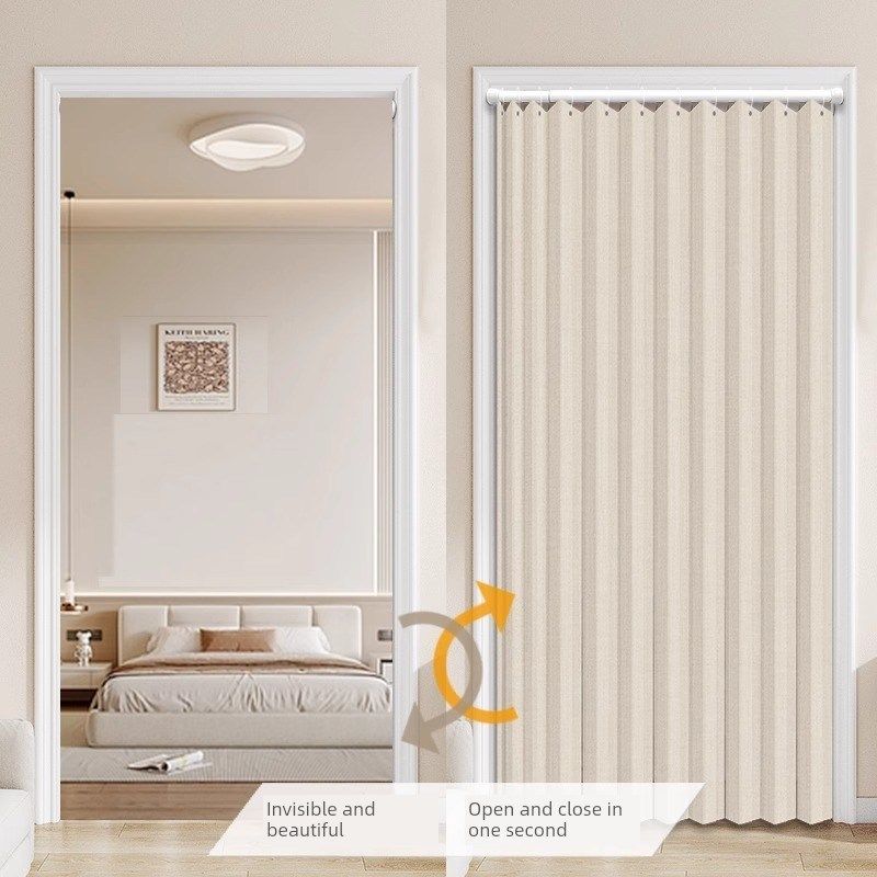 开放式厨房门帘遮挡帘防油烟专用屏风拉帘客厅餐厅隔断折叠帘商用