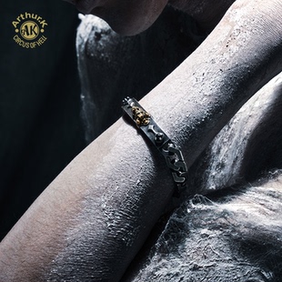 Arthur.K 道化师系列手工做旧925银御护皇冠骷髅小丑手链不限量