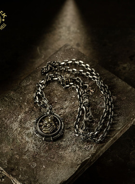 Arthur.K日本原创手工做旧925银项链小丑项个性创意个性复古饰品