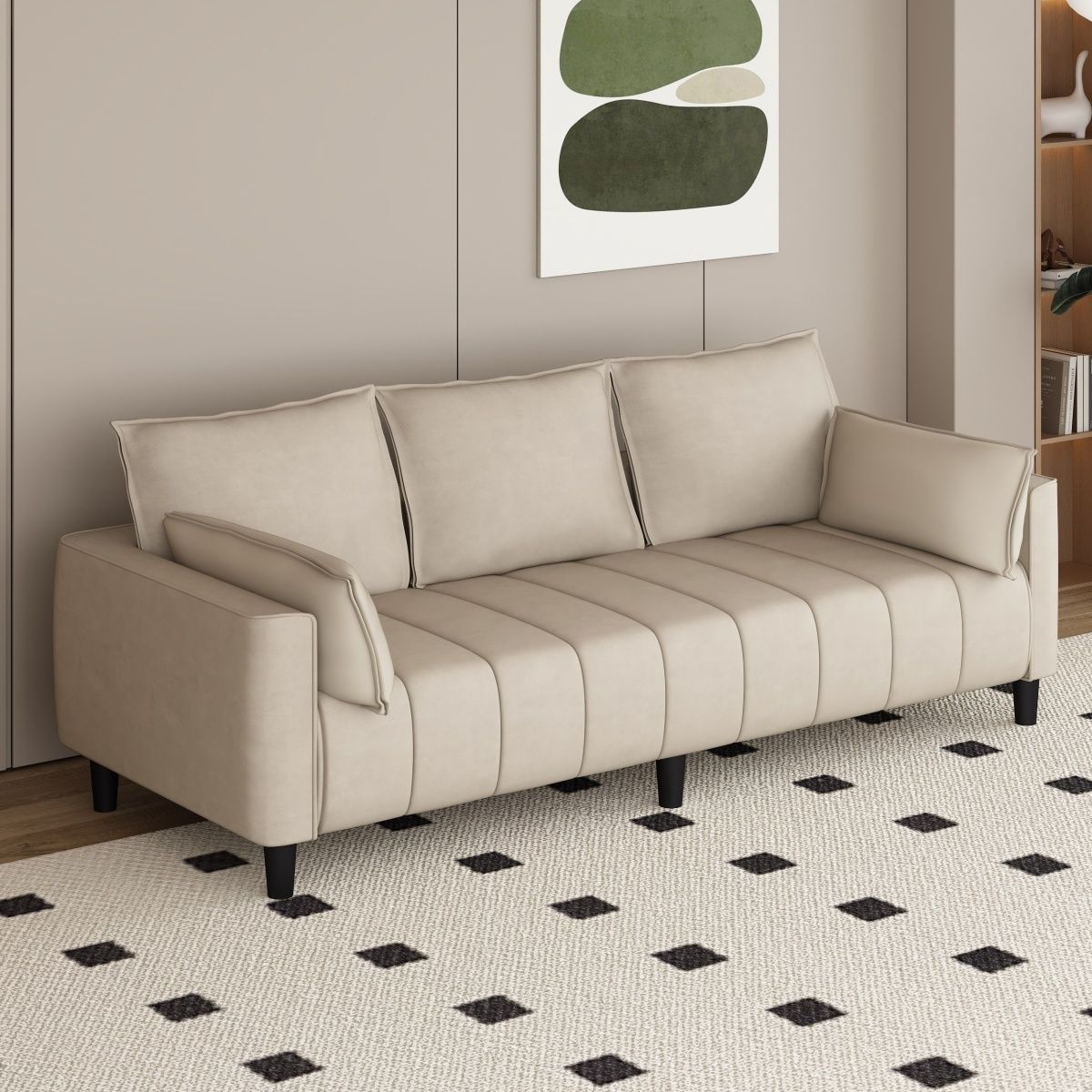 小户型免洗双人三人拼色沙发