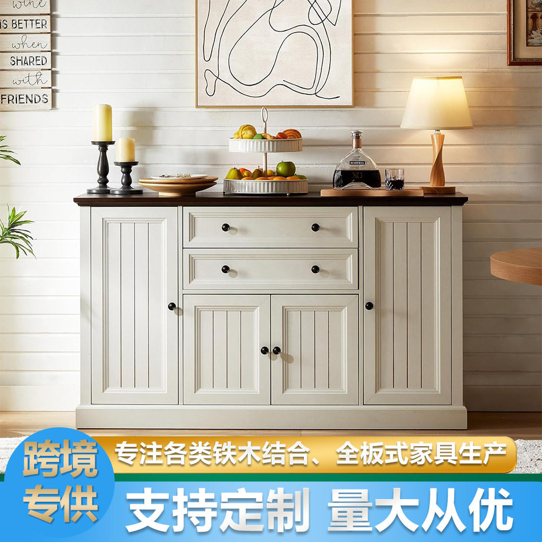 跨境矮餐边柜造型柜门厨房橱柜客厅玄关红酒柜定制