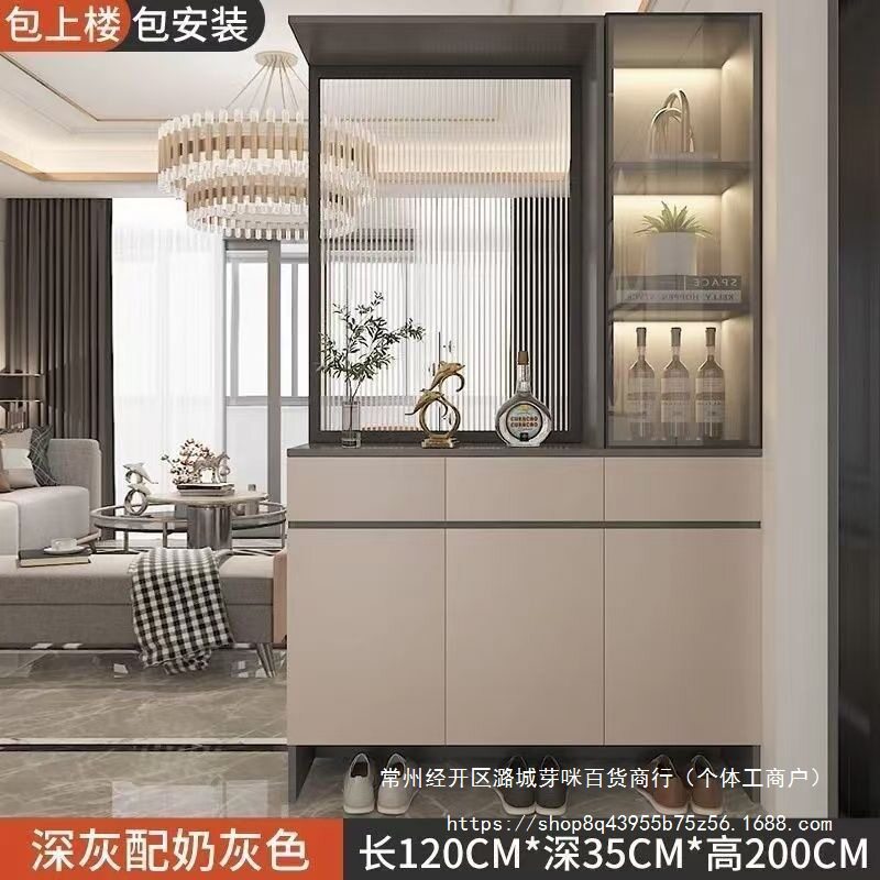 实木玄关鞋柜一体靠墙收纳