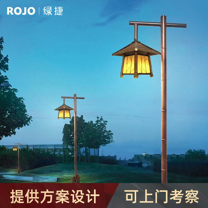 中式仿古3米仿竹屋景区庭院路灯