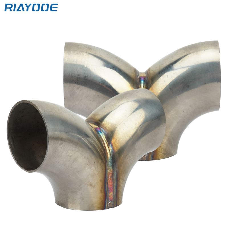 不锈钢排气管Y型三通接头2/2..25/2.5/3inch 51/57/63/76mm连接器