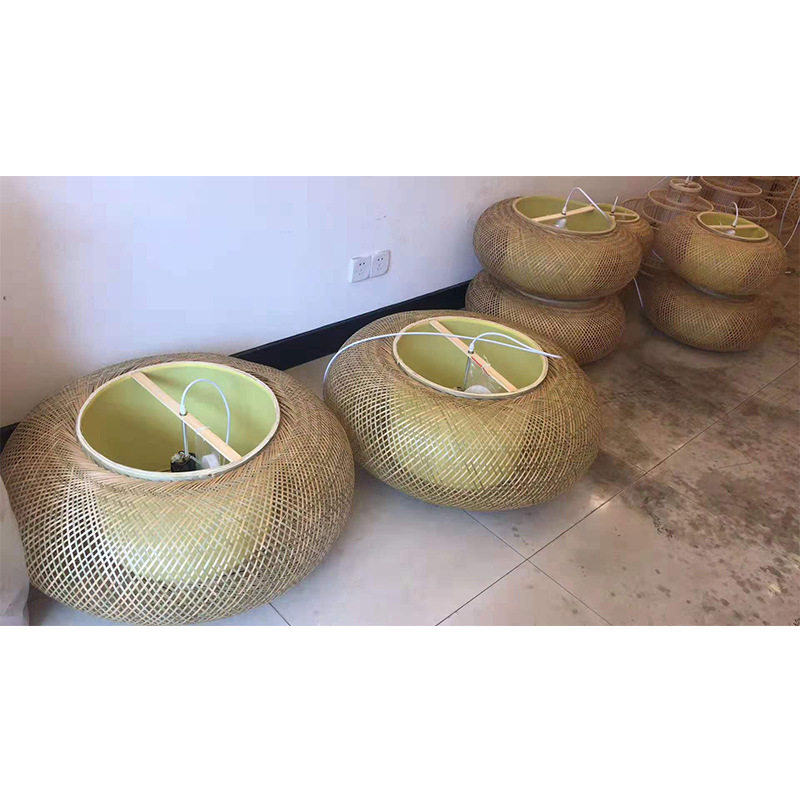 创意个性阳台吊灯复古竹灯现代简约田园风格乡村竹艺吊灯常州古镇