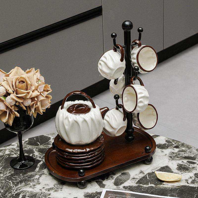 随沐中古风家用陶瓷水具茶壶杯具套装客厅泡茶壶乔迁新居杯子套装