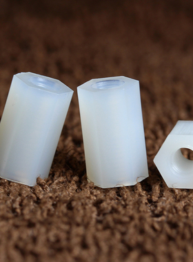 M2 M2.5白色双通尼龙柱六角隔离柱 PC间隔柱平头塑胶螺丝塑料螺柱