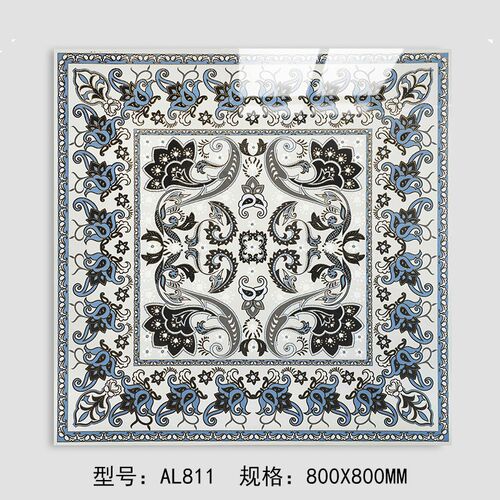亮光镀金木纹拼花砖800x800客厅入户玄关拼花地砖酒店大厅通体砖