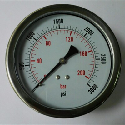 订货 轴向带U型支架压力表 y-100-z 200bar 3000psi 后直径100mm