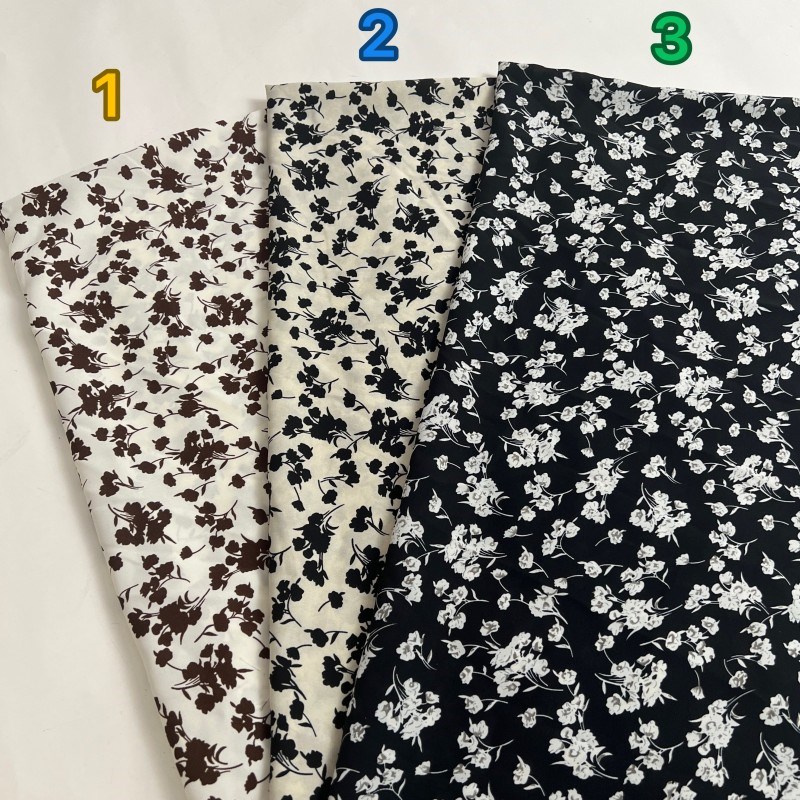 小碎花平纹缎印花雪纺面料v柔软有垂感夏季连衣裙衬衫上衣服装面