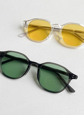 复古透灰绿色偏光太阳眼镜韩版方框日系男潮开车墨镜女网红海洋片