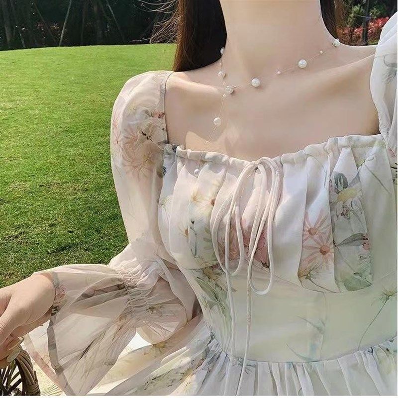 2024新款度假风雪纺连衣裙y仙女超仙森系温柔茶歇法式初恋裙子长