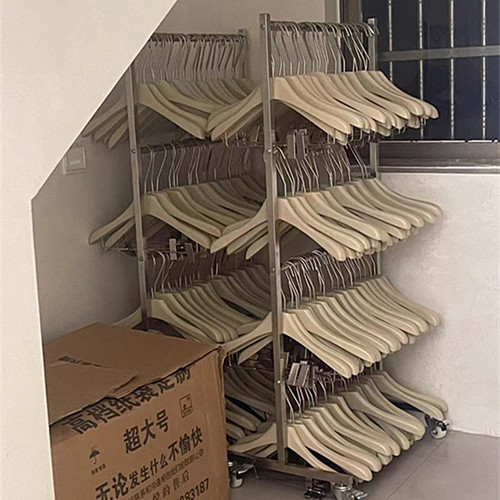 不锈钢服装店放衣架收纳层架可移动收纳童装衣服架子多层裤收纳神