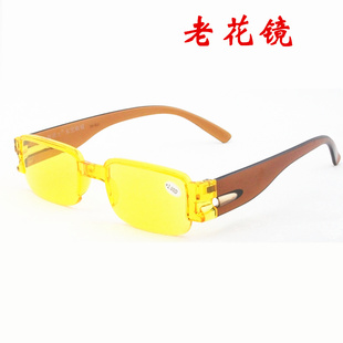 老花眼镜夜用黄色镜片老光镜男老视镜100度150度200度250度300度