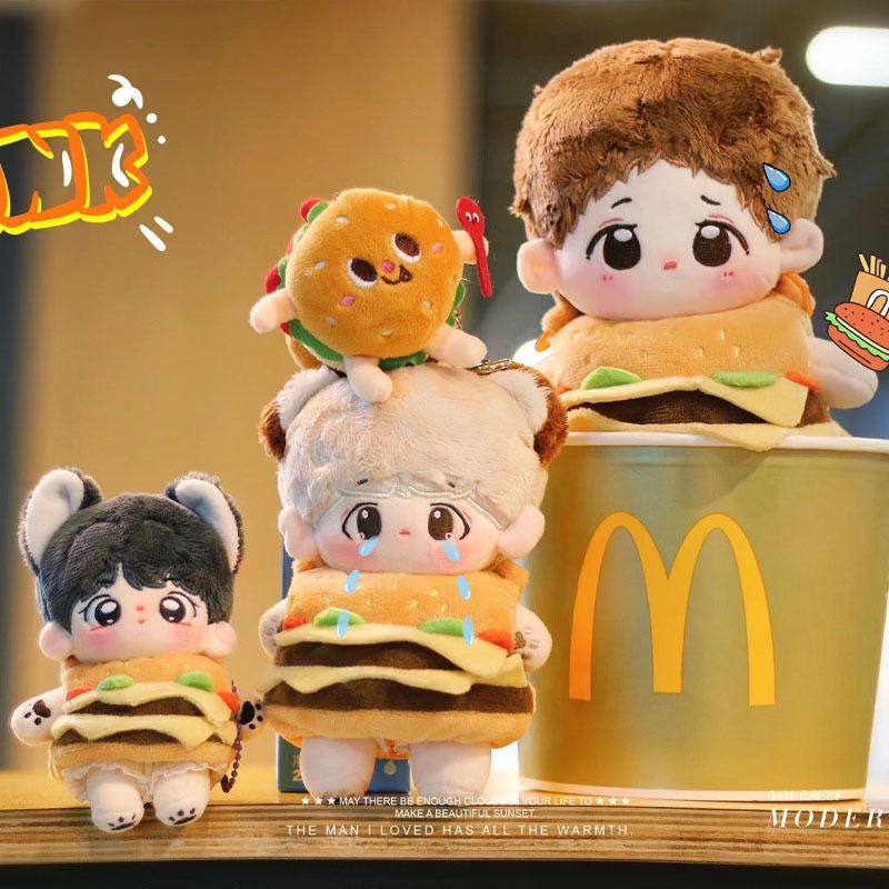 20cm30cm40cm娃衣可爱汉堡外出揹包棉花娃娃无属性娃包一番赏适用