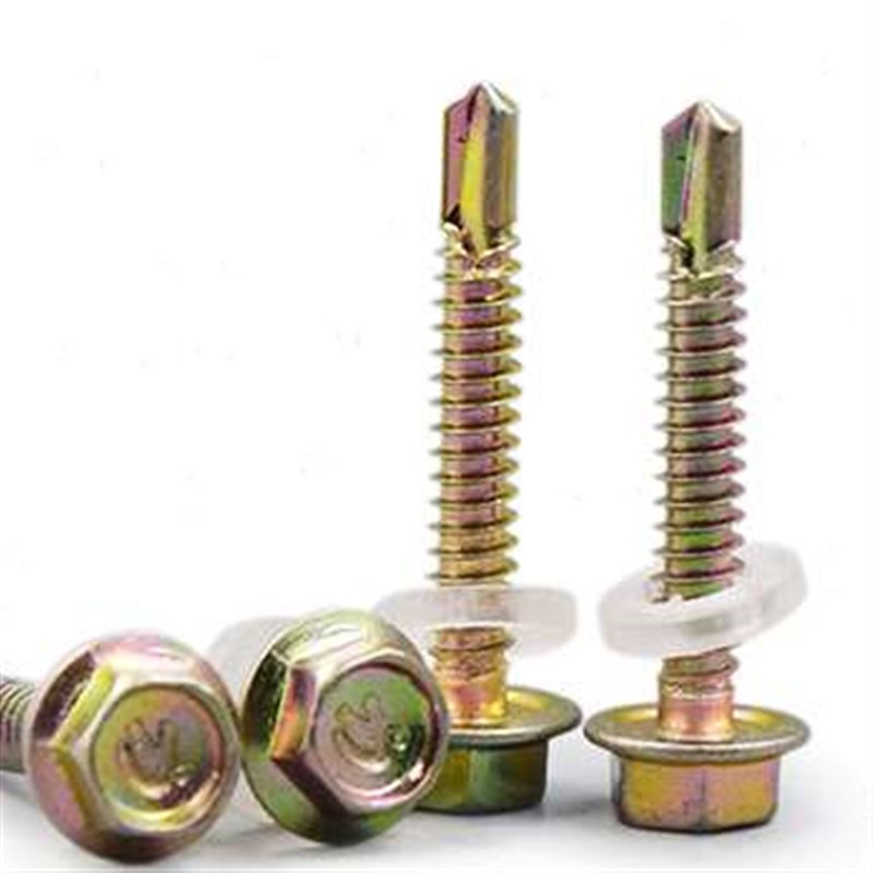 。M4.彩8厘外六角钻尾螺钉钻铁皮钢板自攻自钻螺丝钢瓦燕尾螺丝钉