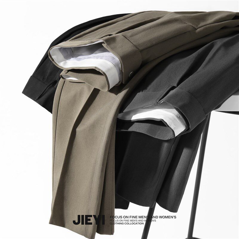 英伦风帅气休闲小西裤p男士百搭锥形免烫9九分商务修身小直筒裤子