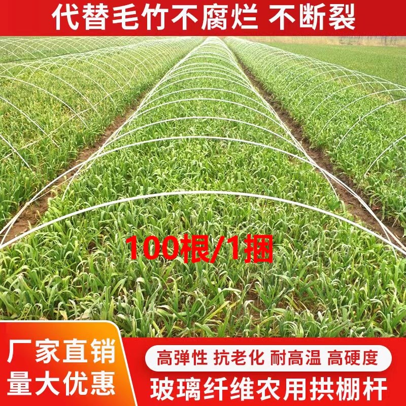 小拱棚支架蔬菜大棚花棚保温棚简易大棚骨架玻璃纤维杆弹力棒农用