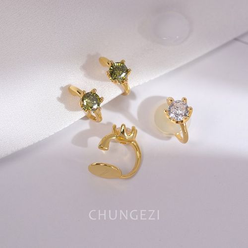 镶锆石耳扣叠戴耳饰蚊香盘耳夹女无耳洞百搭小巧耳钉2021年新款潮