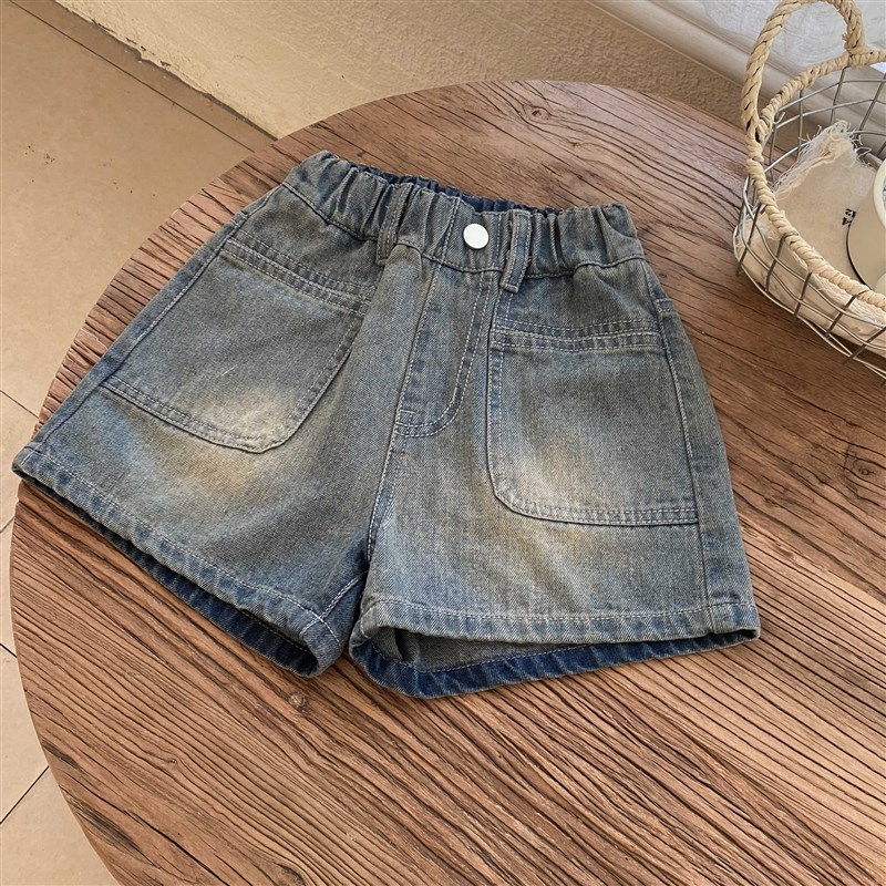 童装女童短裤2024新款夏季韩版牛仔热裤薄款夏装宝宝阔腿工装裤子