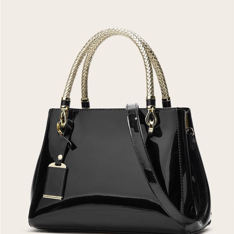 2024新款韩版漆皮亮皮斜挎时尚手提潮流行包百搭结婚新娘包包女包