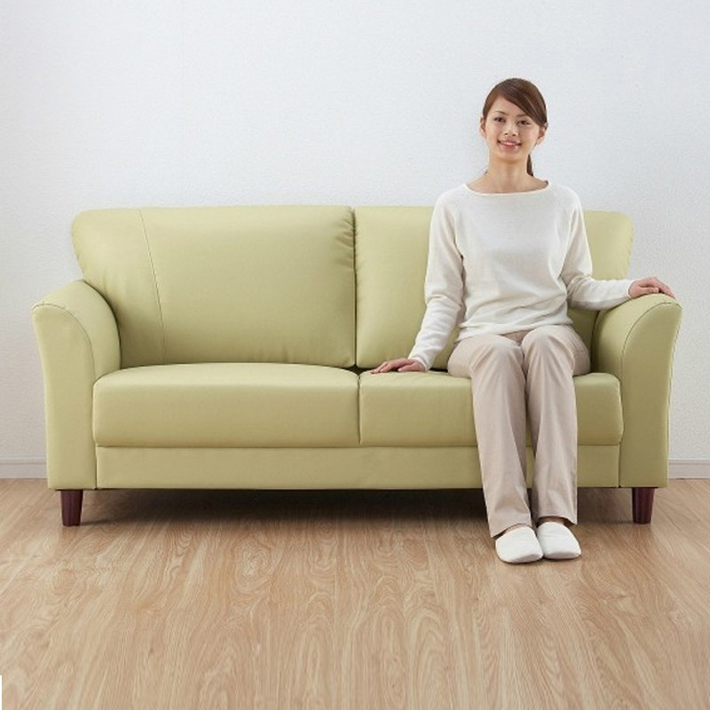 北欧日式小户型皮沙发双人两人三人位简约客厅现代办公室皮艺沙发