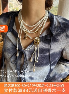 柴夫工作室/X368 复古宫廷风天使多层叠戴珍珠项链轻奢贵气设计感