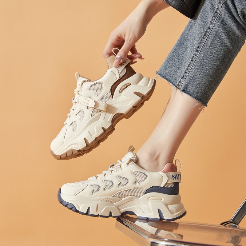厚底老爹鞋女款2025年新款春季爆款百搭女鞋软底运动时尚休闲鞋子
