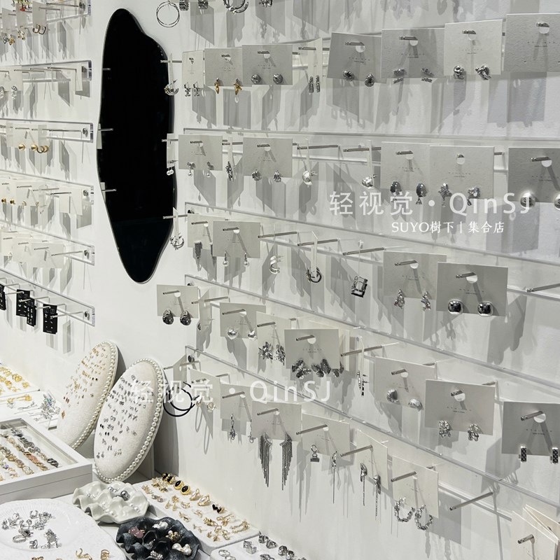 饰品展示架上墙耳环耳饰耳钉头饰发夹发箍首饰亚克力墙上袜子架子
