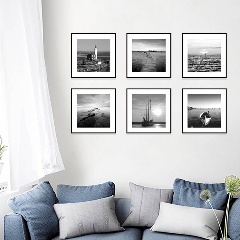 客厅装饰画北欧黑白挂画现代简约艺术办公室创意背景墙壁现代简约