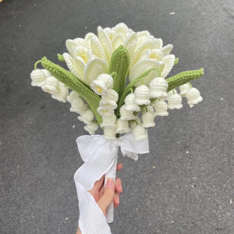 手捧花编织diy材料包送闺蜜新婚礼物自制毛线钩针花束送新娘礼物