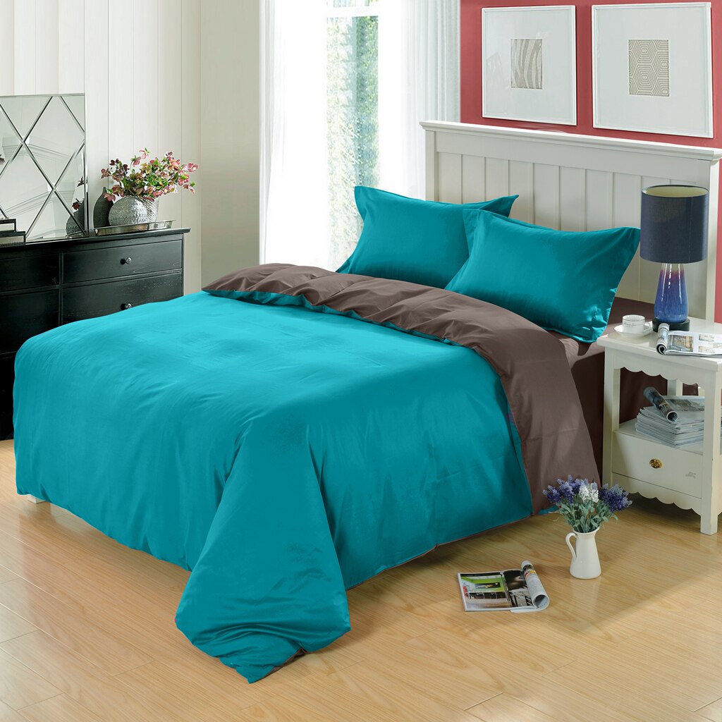 全棉纯色被套床单枕套四件套1.5米1.8m斜纹纯棉被罩被单200x230