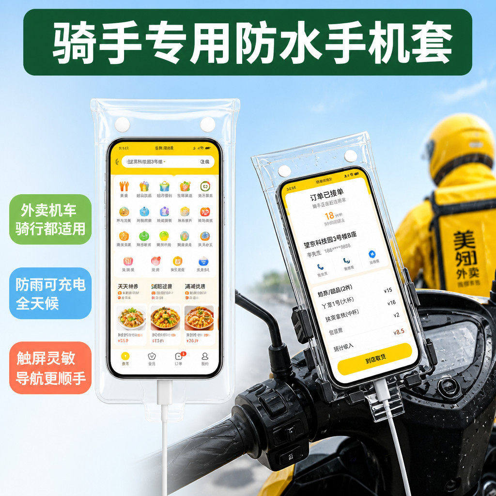 塑料加厚透明防水手机袋高清袋防尘保护一次性自封袋密封袋可触屏