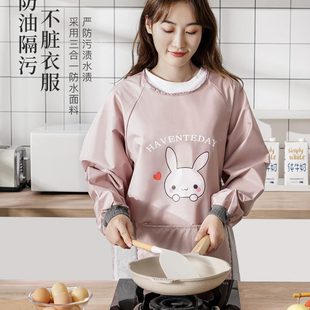 长袖 防水防油罩衣冬天做饭围腰工作服 围裙女家用厨房男士 2021新款
