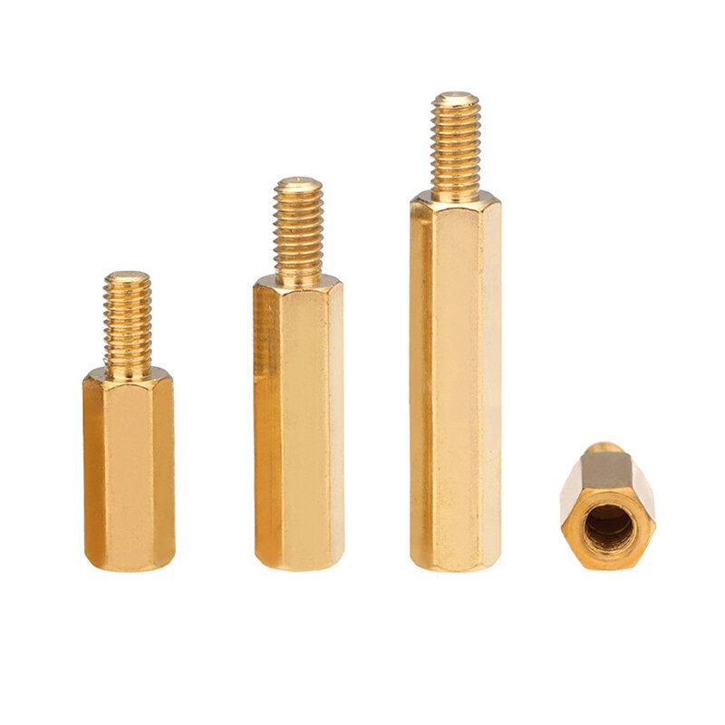 m4m5x12x15x18x20x26x30x40x50 6 7黄铜六角隔离柱单头螺纹支撑柱