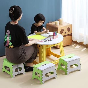 圆家用小凳子写字台宝宝儿童玩具桌塑料方桌子幼儿园经济型可折叠