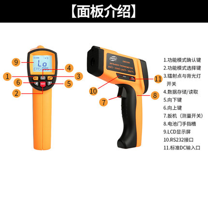 。红外测温仪标智GM1150/1350/1650/1850/2200工业高精度测温枪